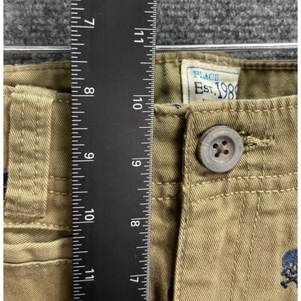 The Children's Place Boys 14 Slim Skull And Crossbones All Over Print Khaki Pant